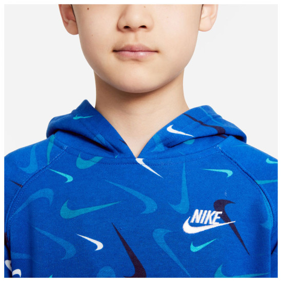 Nike Παιδικό φούτερ Sportswear Club Printed Pullover Hoodie Nike Παιδικό φούτερ Sportswear Club Printed Pullover Hoodie